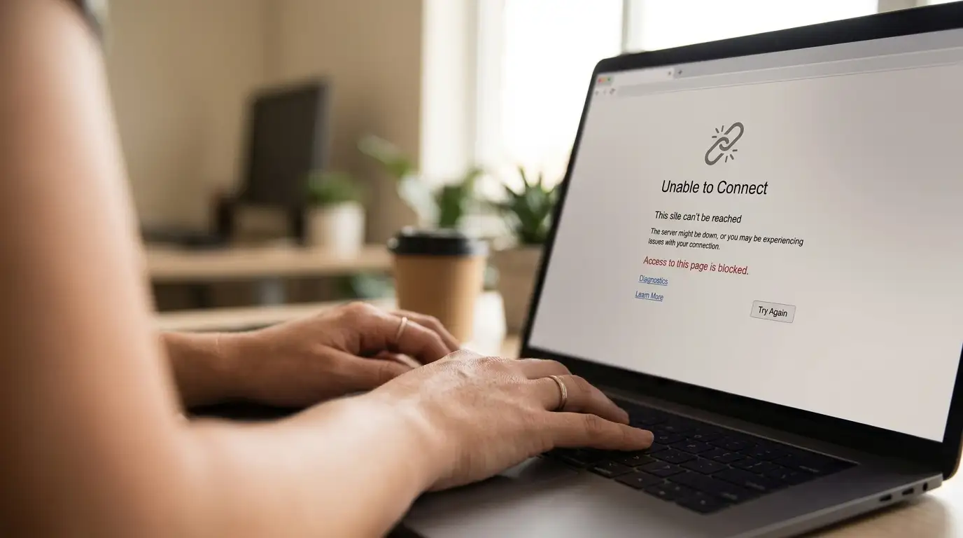 ACMA blocked website error screen on Australian computer
