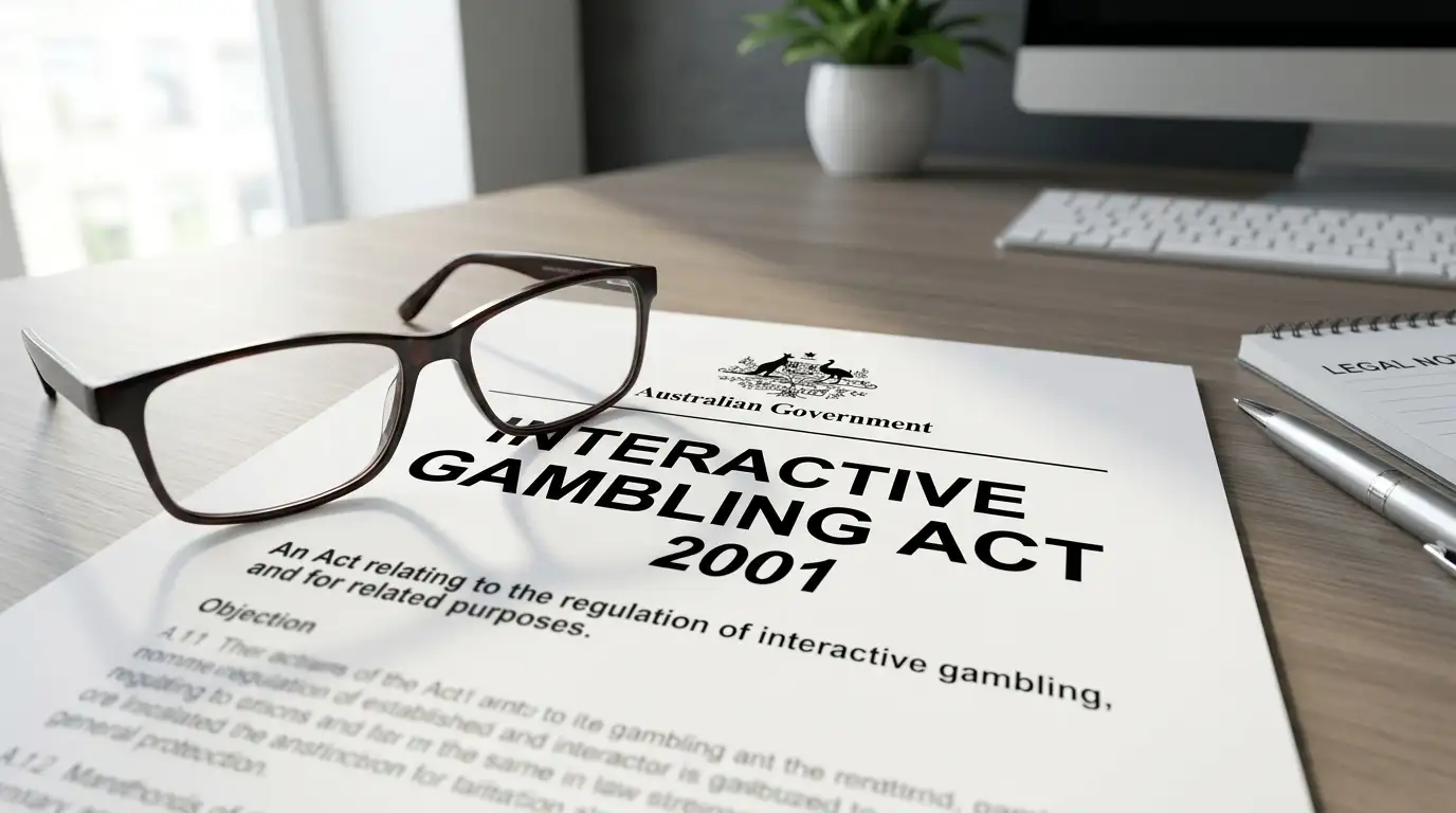 Australian Interactive Gambling Act document excerpt on desk