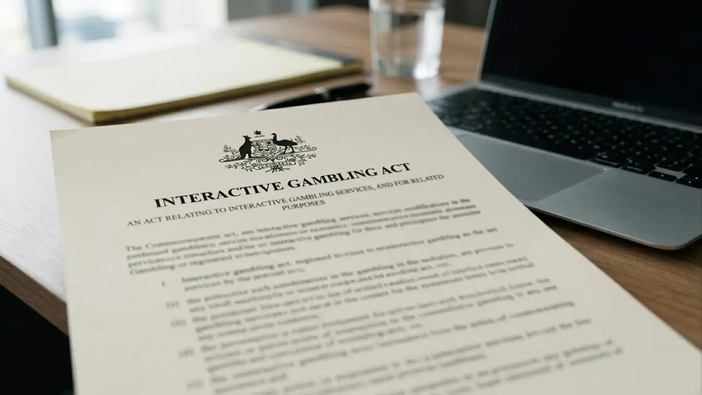 Interactive Gambling Act legal document with Australian Commonwealth Coat of Arms