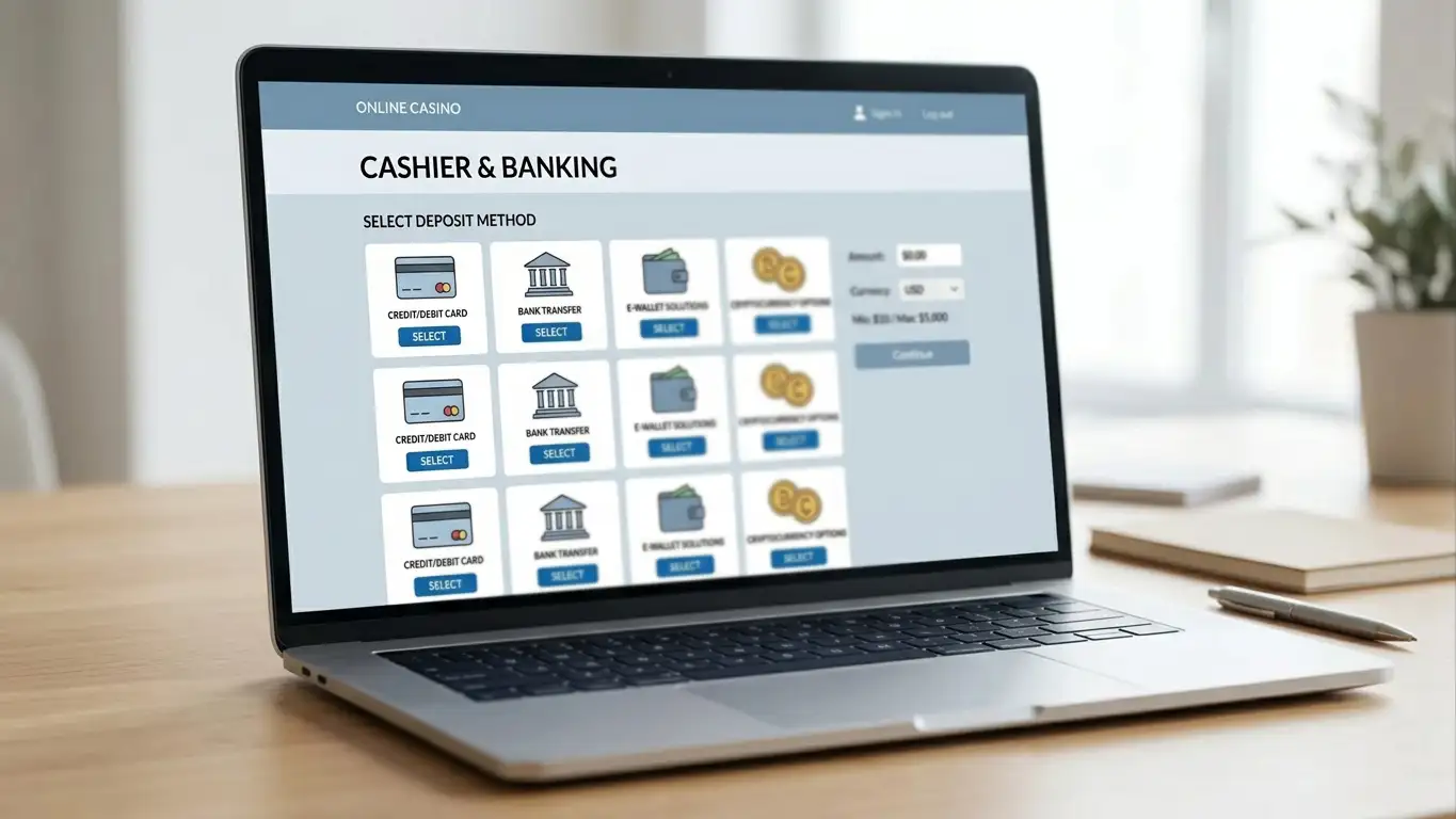 Offshore casino platform interface showing multiple e-wallet payment options
