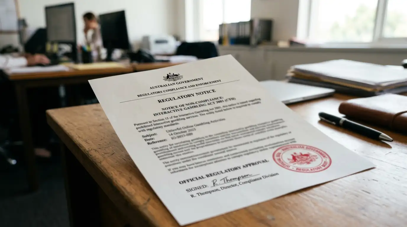 Official Australian government document showing ACMA regulatory stamp and IGA 2001 reference