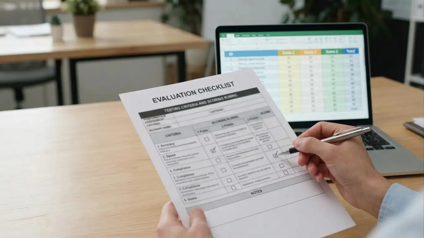 Checklist showing casino evaluation criteria and testing methodology