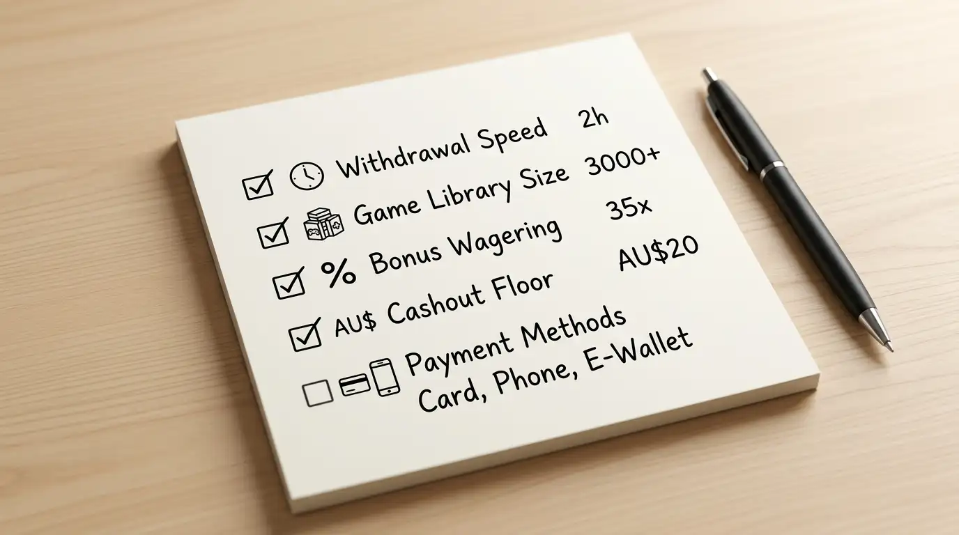 Selection criteria checklist for choosing between low deposit casino operators