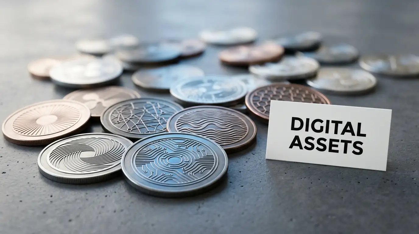 Cryptocurrency coins including Bitcoin, Ethereum, and Tether used for Australian casino deposits