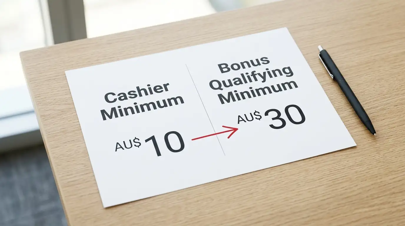 Comparison table showing deposit minimums versus bonus minimums at offshore casinos