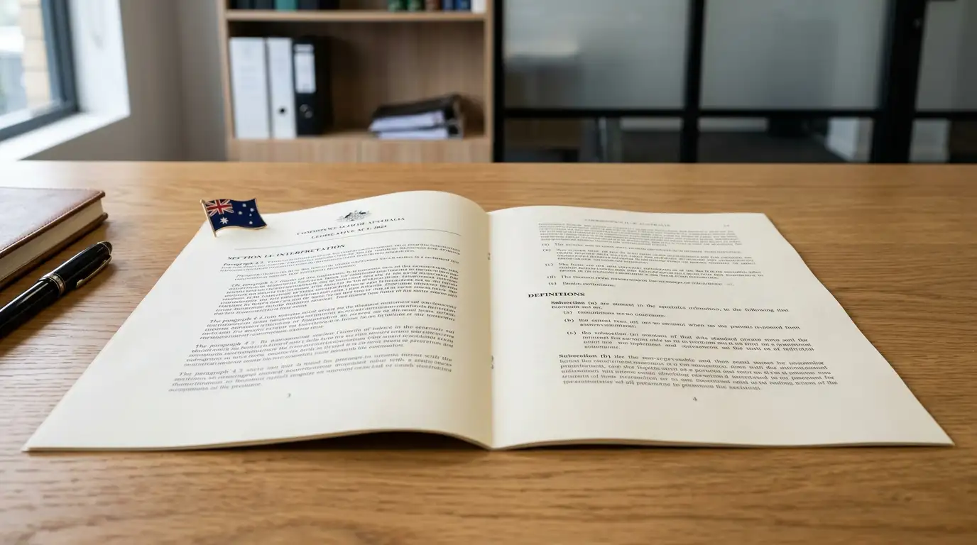 Document showing Interactive Gambling Act 2001 legal framework for Australian players