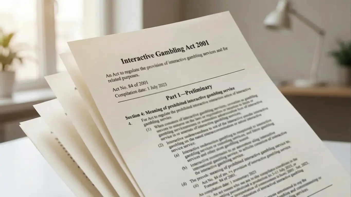 Interactive Gambling Act document with ACMA logo