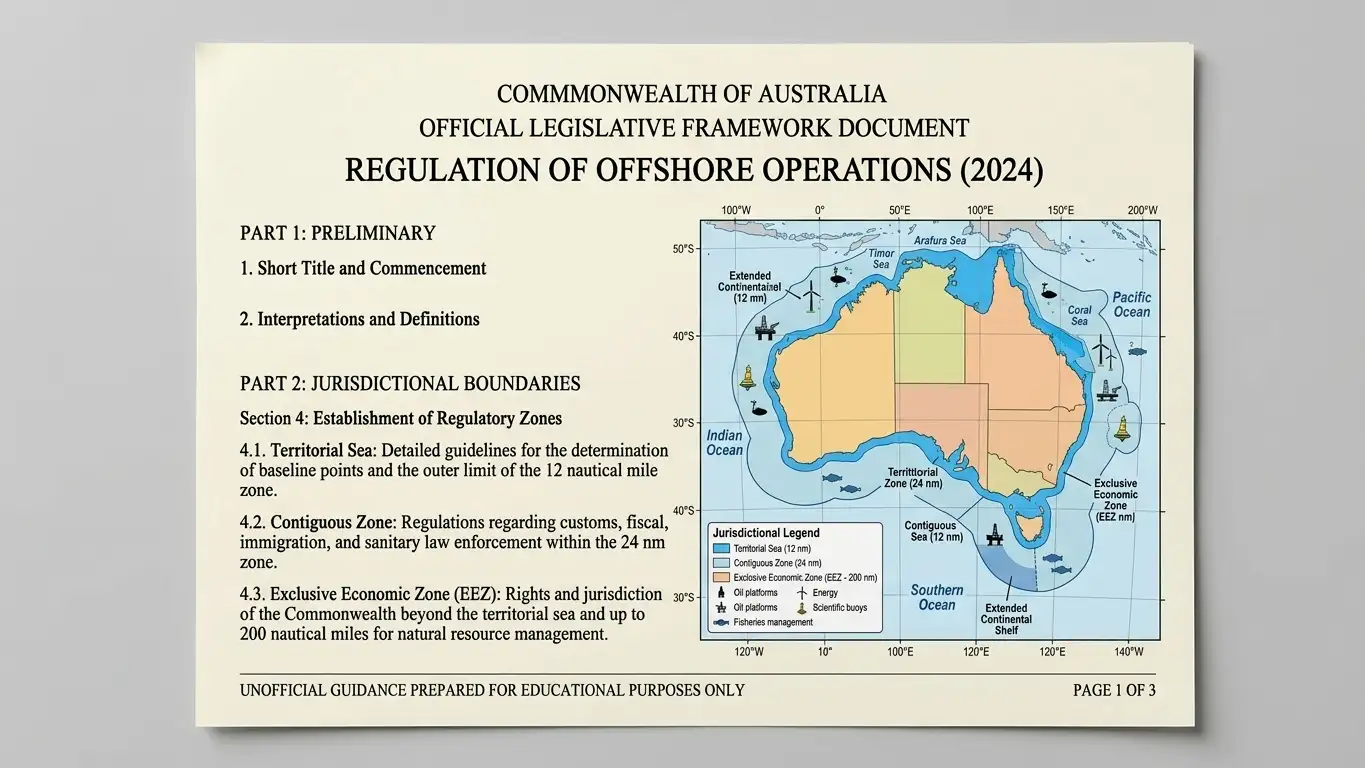 Interactive Gambling Act document with ACMA logo and offshore operator jurisdiction map