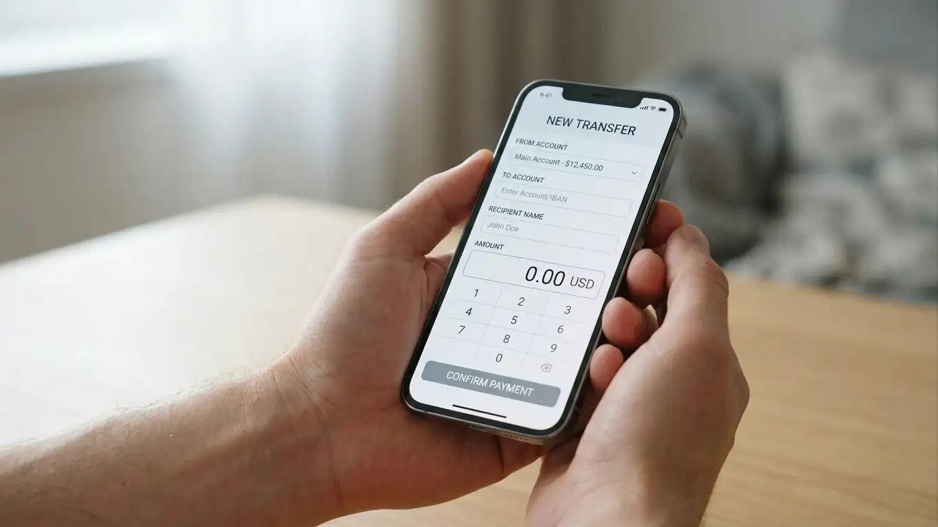 PayID deposit process on smartphone banking app for casino transaction
