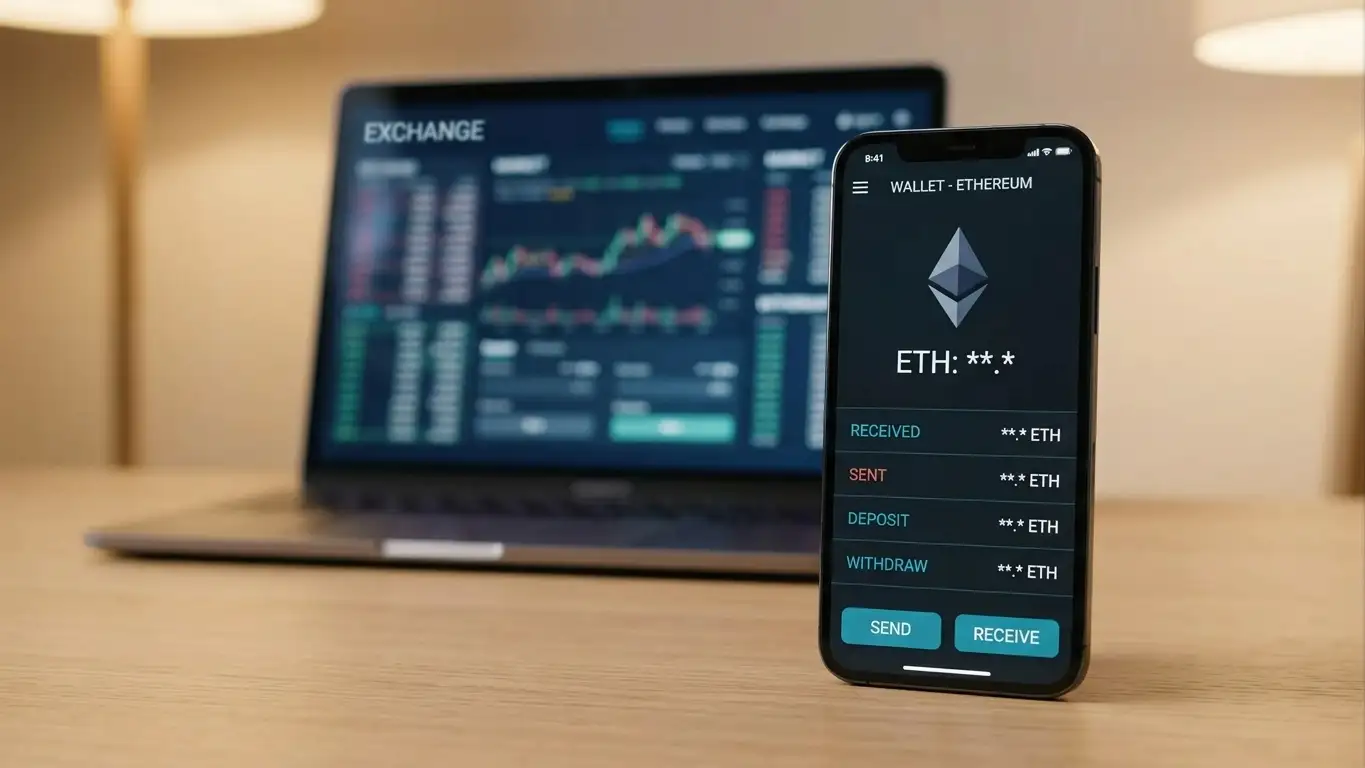 Smartphone showing MetaMask wallet with Ethereum balance and casino deposit interface