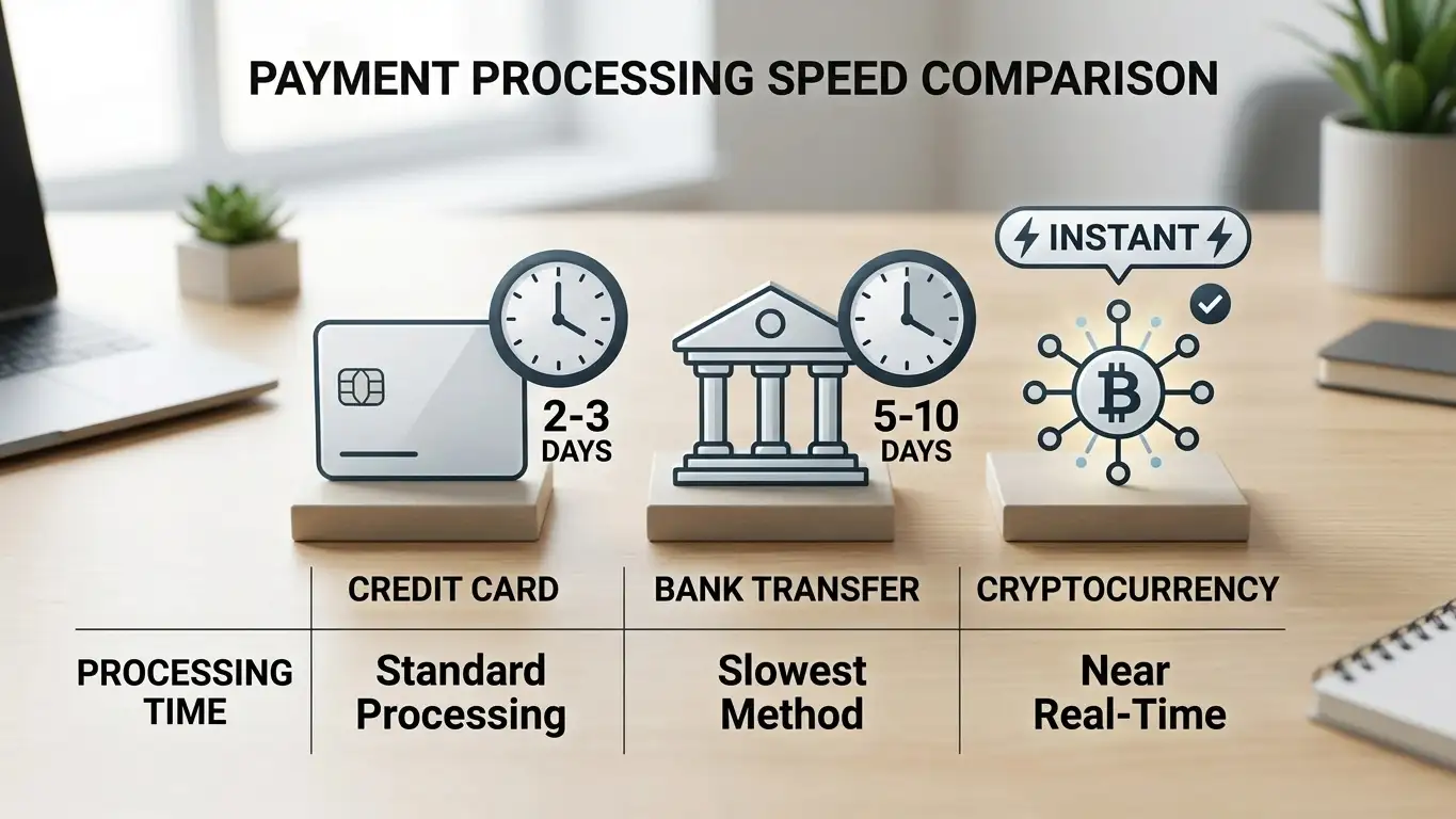 Casino withdrawal methods showing bank transfer, crypto, and Visa options with processing times